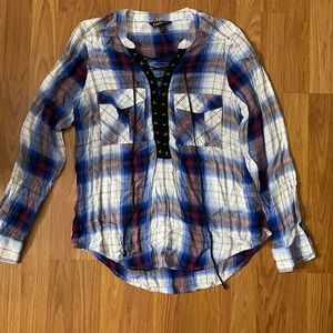Lace up flannel